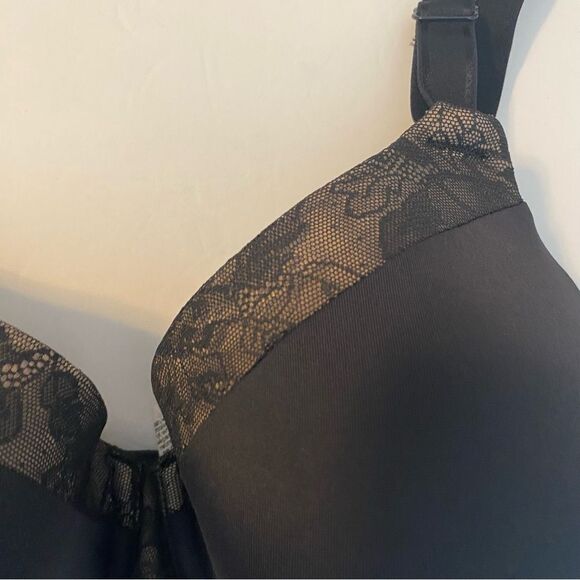 Warner's Blissful Benefits Smooth Underwire Lightly Lined T- Shirt Bra black 40D - Picture 3 of 6